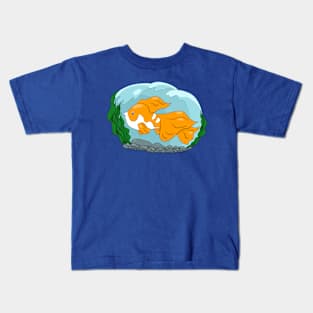 Cute Golden and White Fish Kids T-Shirt